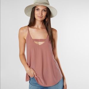 Buckle V-Neck Split Back Tank Top